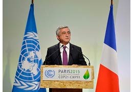 Президент Армении на саммите в Париже призвал к консолидации усилий  всех стран вокруг проблемы глобальных климатических изменений