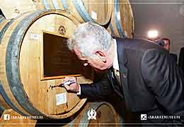 Tomislav Nikolic is the 27th President who has a specially named barrel in Yerevan Brandy Company