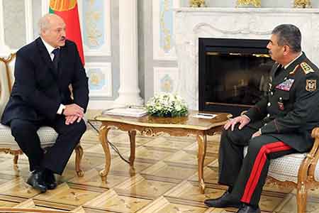 Alexander Lukashenko and Zakir Hasanov discussed prospects for  development of Belarusian-Azerbaijani cooperation in the  military-technical field