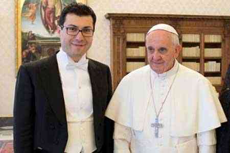 Pope Francis awarded Armenian Ambassador to Vatican with Knight`s  Order of the Great Cross of Pope Pius
