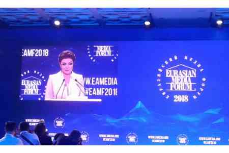Dariga Nazarbayeva wished peace and prosperity to Armenia at the  opening of the XV Eurasian Media Forum