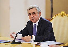 Serzh Sargsyan: Every time when armed forces of Azerbaijan use guns, rocket mortars, or artillery against Armenia, they are firing at Astana, Dushanbe, Bishkek, Moscow, and Minsk