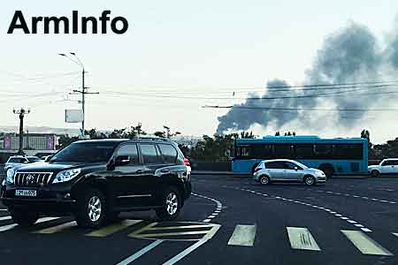 На заводе "Наирит" потушен пожар в трех из четырех резервуаров с этинолом