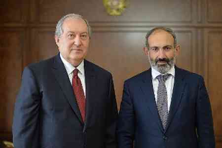 The President of Armenia spoke in favor of Pashinyan`s resignation,  for new elections in parliament and for the creation of a government  of National Accord 
