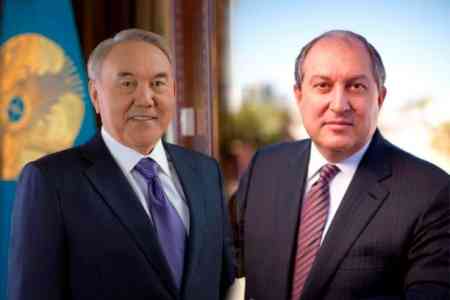 Первый Президент РК провел телефонный разговор с главой Армении