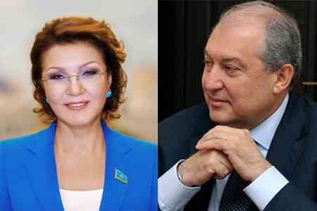 Президент Армении провел телефонный разговор с новоизбранным председателем Сената Парламента Казахстана Даригой Назарбаевой