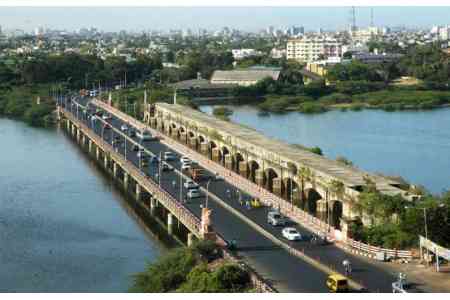 India restored a memorial stone dedicated to the history of the  famous Armenian Bridge of Madras