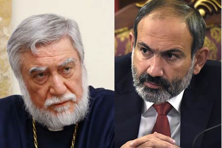 Nikol Pashinyan in a telephone conversation with the Catholicos of  the Great House OF Cilicia Aram I presented the processes taking place in Armenia