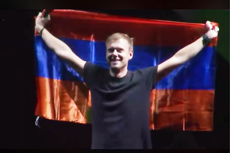 DJ Armin Van Buuren raised the Armenian flag at a Yerevan concert