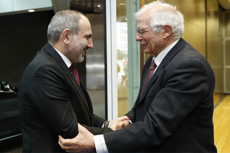 Nikol  Pashinyan and Josep Borrell  meet in Brussels