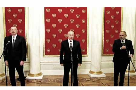 Владимир Путин обсудил с Николом Пашиняном и Ильхамом Алиевым обстановку в Нагорном Карабахе