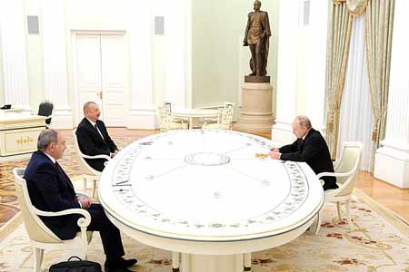 Russian president holds meeting with Ilham Aliyev and Nikol Pashinyan: Armenia`s premier disagrees  with Azerbaijan`s leader