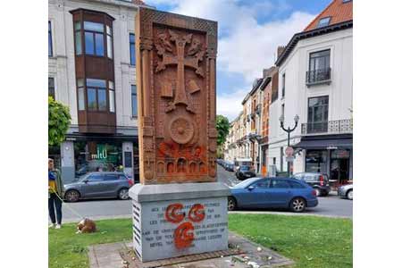Armenian Genocide monument in Brussels vandalized; `Grey Wolves`  suspected