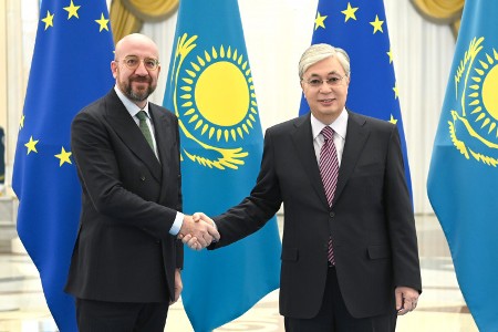 Президент Касым-Жомарт Токаев провел переговоры с Президентом Европейского Совета Шарлем Мишелем