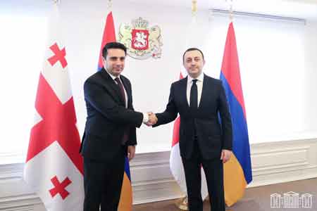 Спикер НС РА в Тбилиси принял участие в мероприятии, посвященном 30-летию дипотношений между Арменией и Грузией