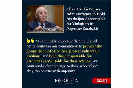 U.S. Senator Ben Cardin urges U.S. Secretary of State to remain  focused on holding Aliyev regime accountable for ethnic cleansing in  Nagorno-Karabakh