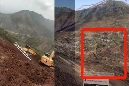 Ադրբեջանցի վանդալները քանդում են Արցախի Շուշիի շրջանի Հին Շեն գյուղի գերեզմանոցը