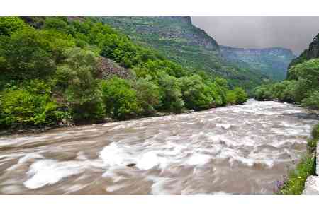 Debed river overflows, destroys village bridge 
