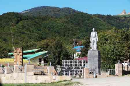 Azerbaijani vandals destroyed monument to Great Patriotic War heroes  in occupied village of Vank in Artsakh
