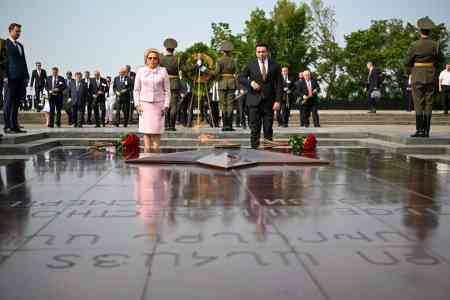 RF Federation Council speaker lays flowers at Eternal Flame in  Yerevan`s Victory Park