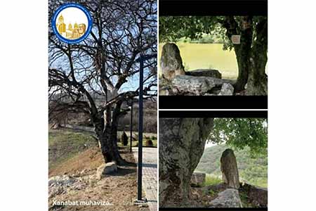 NKR Cultural Heritage Ombudsman: 12th-century crossstone  destroyed   in occupied Artsakh