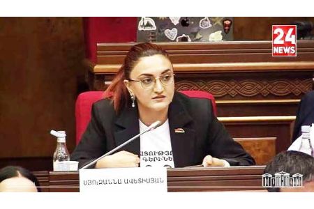 A lawmaker from the opposition Strong Armenia faction staged an unusual protest in parliament