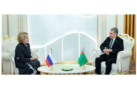 Meeting of the National Leader of the Turkmen People, Chairman of the Halk Maslahaty of Turkmenistan, with the Chairperson of the Federation Council of the Federal Assembly of the Russian Federation